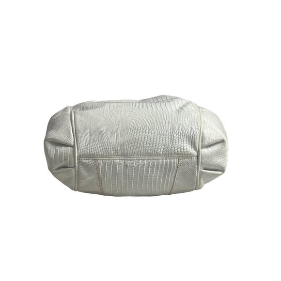 Vintage Sharif Women's White Crock Skin Leather Crossbody Bag Sz S - Picture 5 of 12